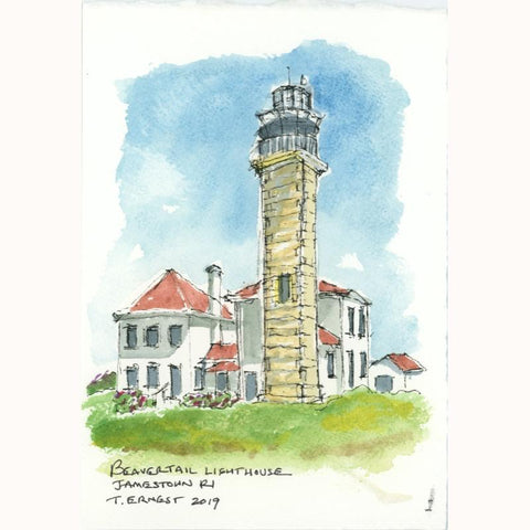 Beavertail Lighthouse Facing the Sea